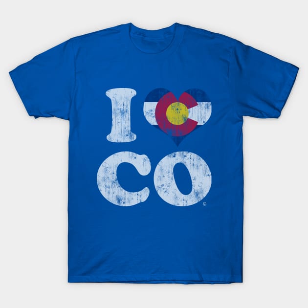 I Heart Flag Of Colorado T-Shirt by E